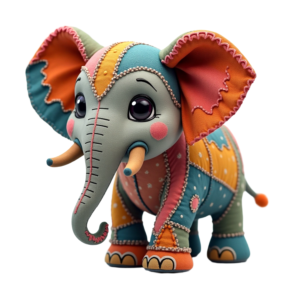 Colorful Patchwork Elephant